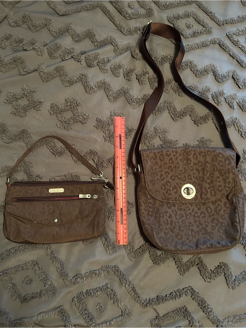 Baggallini Brown Leopard-Print Crossbody with Matching Wristlet